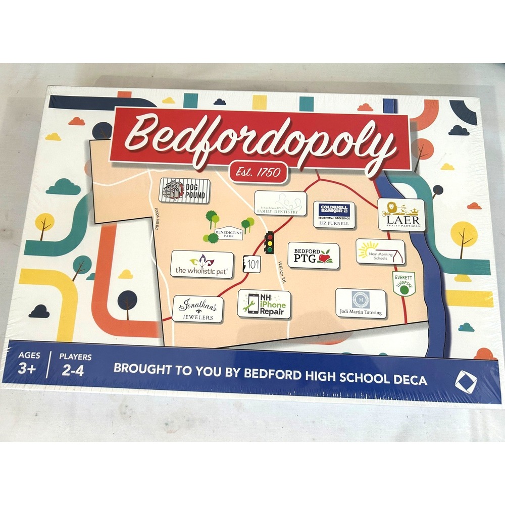 Bedfordopoly Game - Age 3+ Landmarks of Bedford NH New Sealed